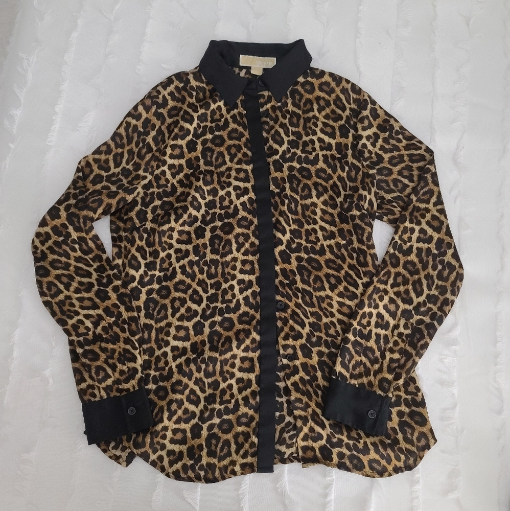 Leopard Print Button Down Shirt